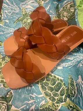 Braided Slide Sandals in Brown by Nine West 7.5
